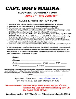 Fillable Online CAPT. BOB'S MARINA Fax Email Print - pdfFiller