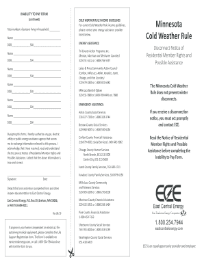 Minnesota Cold Weather Rule - East Central Energy