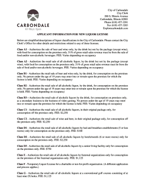 city of carbondale, illinois applicant information for new liquor license