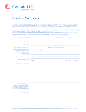 Group Life Assurance Claim Form - Canada Life
