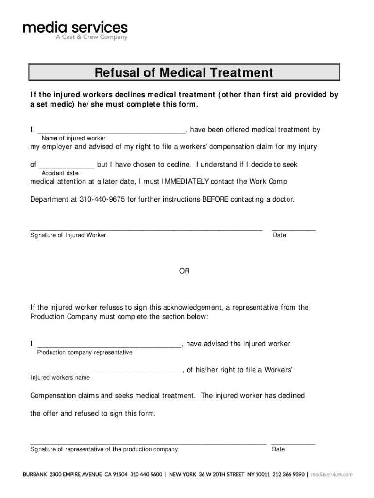 Refusal of Medical Treatment - Media Services Preview on Page 1