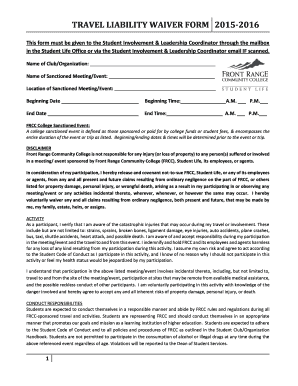 TRAVEL LIABILITY WAIVER FORM