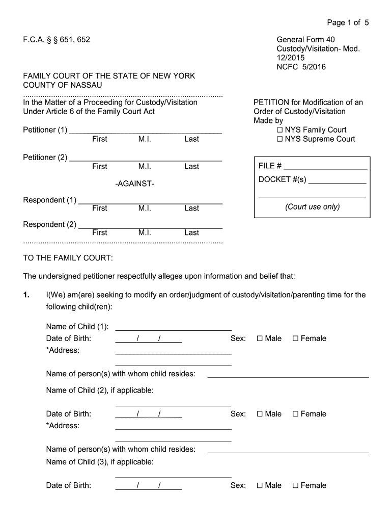 general form 40 court Preview on Page 1