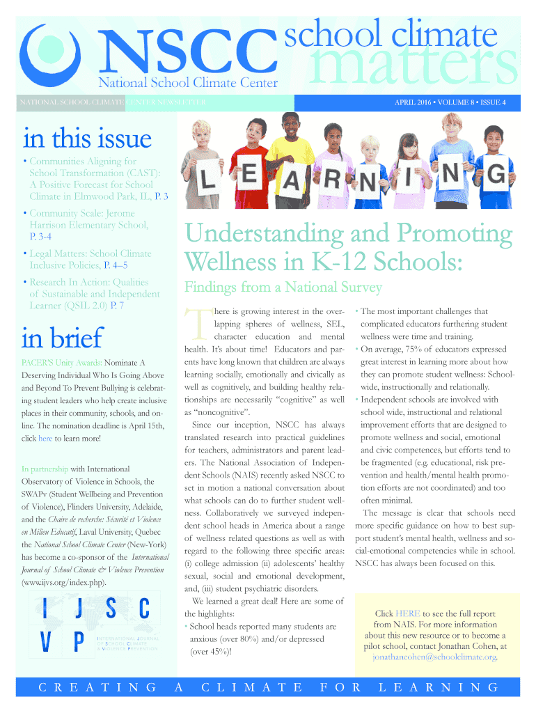 Fillable online school climate practice national school climate