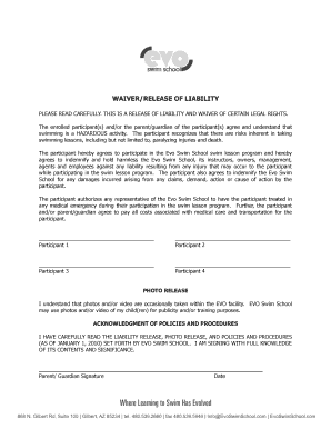 Evo Printable Waiver