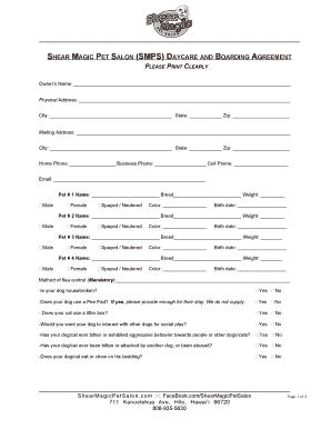 SMPS Boarding Contract - Shear Magic Pet Salon