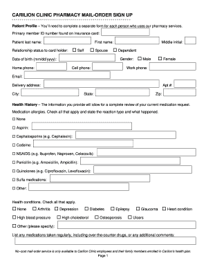 carilion clinic pharmacy mail-order sign up