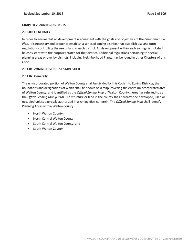 Fillable Online Walton County land development code. Zoning Districts