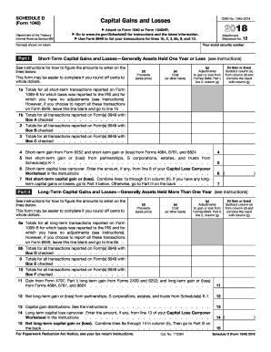 schedule d tax form
