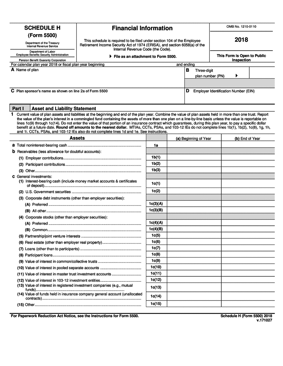 Form 5500-sf instructions 2018