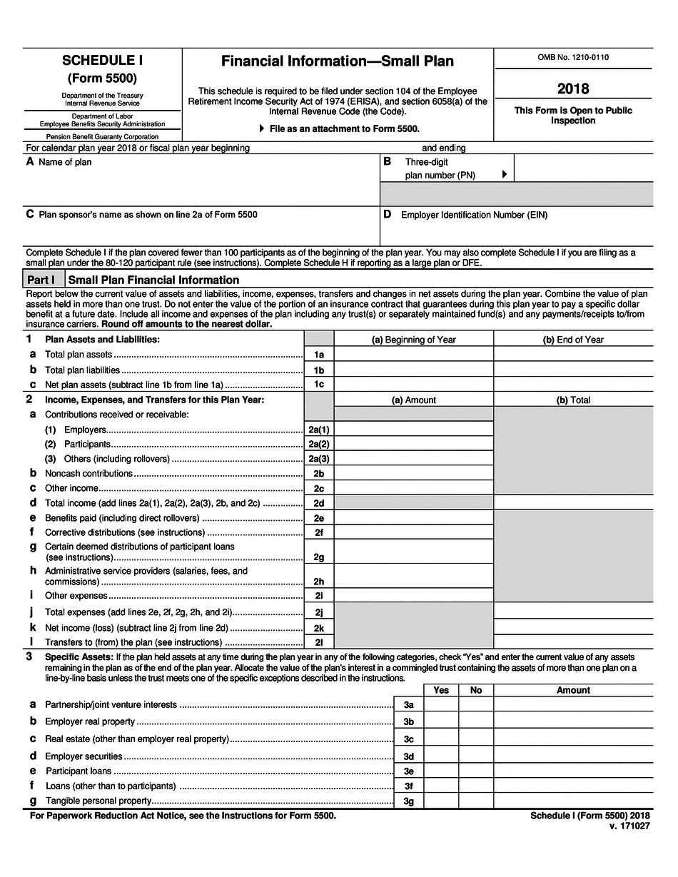 E-sign Form 5500 - Schedule I