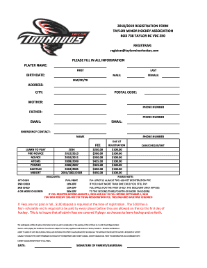 PLEASE FILL IN ALL INFORMATION PLAYER NAME