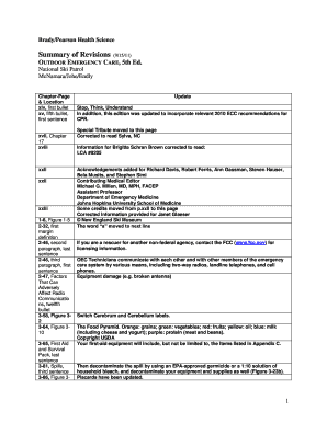 Fillable Online Summary Of Revisions Outdoor Emergency C 5th Ed Fax Email Print Pdffiller Fillable Online Summary Of Revisions Outdoor Emergency C 5th Ed Fax Email Print Pdffiller