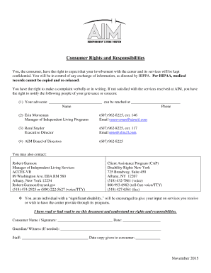 Your Consumer Rights and Responsibilities - AIM Independent Living ...