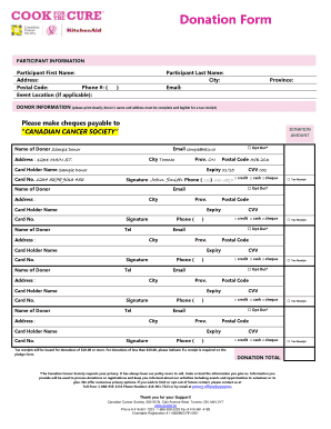 Donation Form - Cook for the Cure