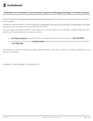 Declaration for Mortgage Statement Request