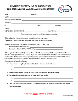 KDA Farmers' Market Sampling Packet - The Kentucky Department of ...