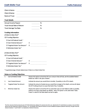 Credit Shelter Trust Form