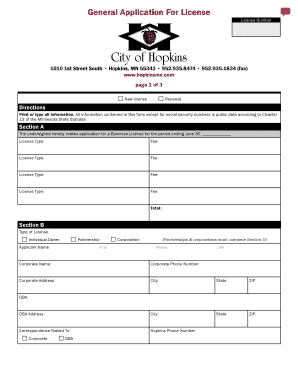 General License Application (PDF) - Hopkins, MN
