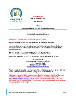 ADDENDUM 2 INVITATION FOR BID IFB 2017-25 For - California's ...