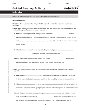 guided reading activity federalism lesson 2