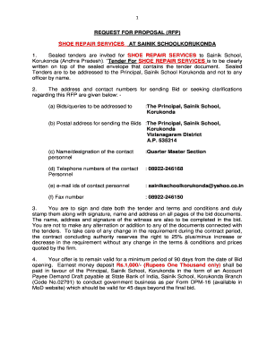 REQUEST FOR PROPOSAL (RFP) SHOE REPAIR SERVICES AT SAINIK ...