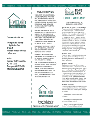 homeland vinyl warranty