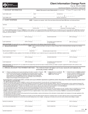 Client Information Change Form - B2B Bank