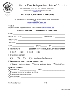 NEISD Request for Payroll Records
