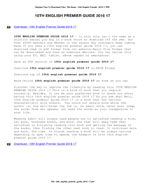 10th english premier guide 2016 17