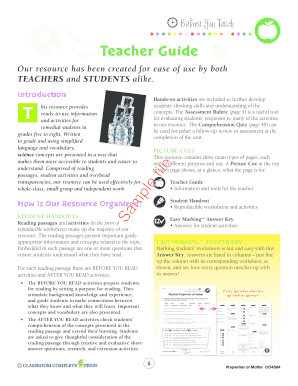 Teacher Guide for Science Education