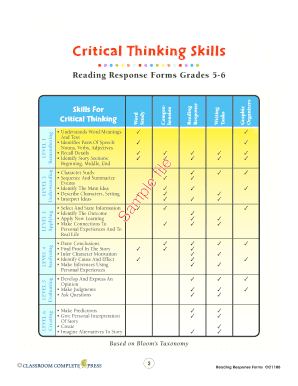 Reading Response Forms Grades 5-6