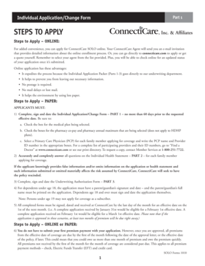ConnectiCare Individual Application Form