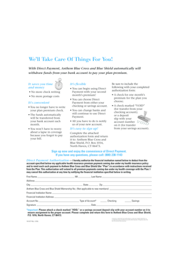 Direct Payment Authorization Form