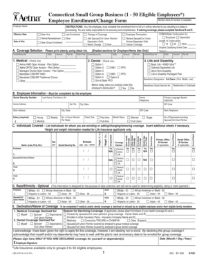 Connecticut Small Group Business Employee Enrollment Form