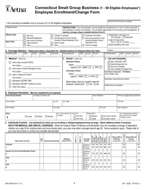 Connecticut Small Group Business Employee Enrollment Form