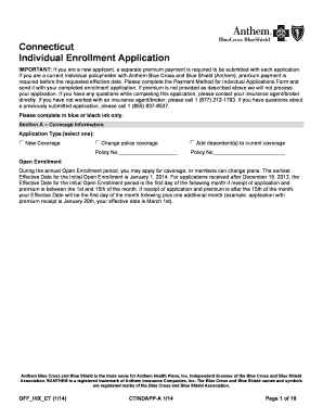 Connecticut Individual Enrollment Application