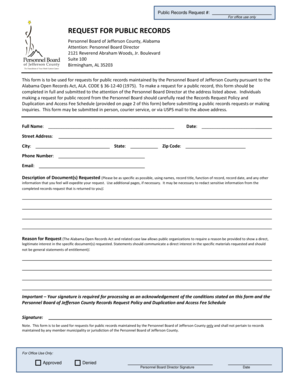 Alabama Public Records Request Form