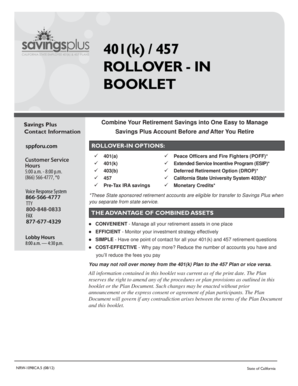 California 401(k)/457 Rollover Form