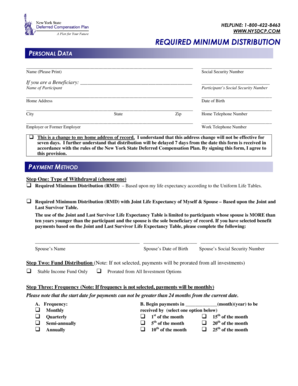 New York State Deferred Compensation Plan RMD Form
