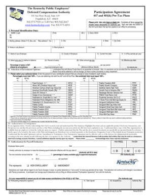 Kentucky Public Employees' Deferred Compensation Participation Agreement