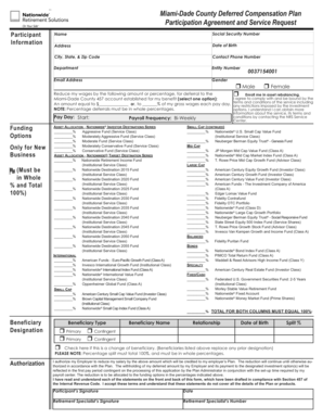 Miami-Dade County Deferred Compensation Plan Participation Agreement