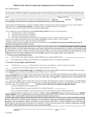 DeKalb County Deferred Compensation Supplemental Form