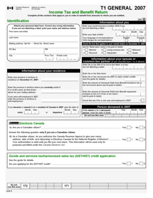 Canada Income Tax and Benefit Return