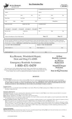 Auto Knight Key Protection Plus Membership Agreement