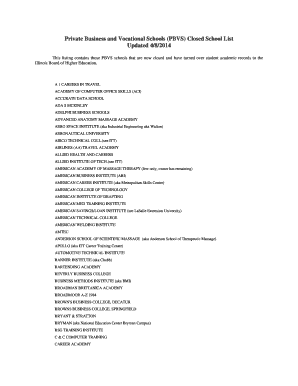 ibhe pbvs policies on closing schools form