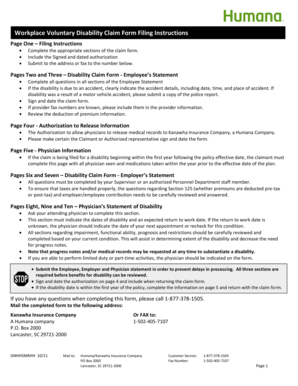 Workplace Voluntary Disability Claim Form