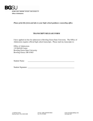 Transcript Release Form