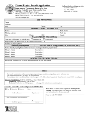 Oregon Phased Project Permit Application