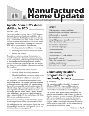 Oregon Manufactured Dwelling Park Community Relations Program